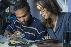 Male and female information technology workers