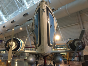 Control car of the blimp on display in the museum